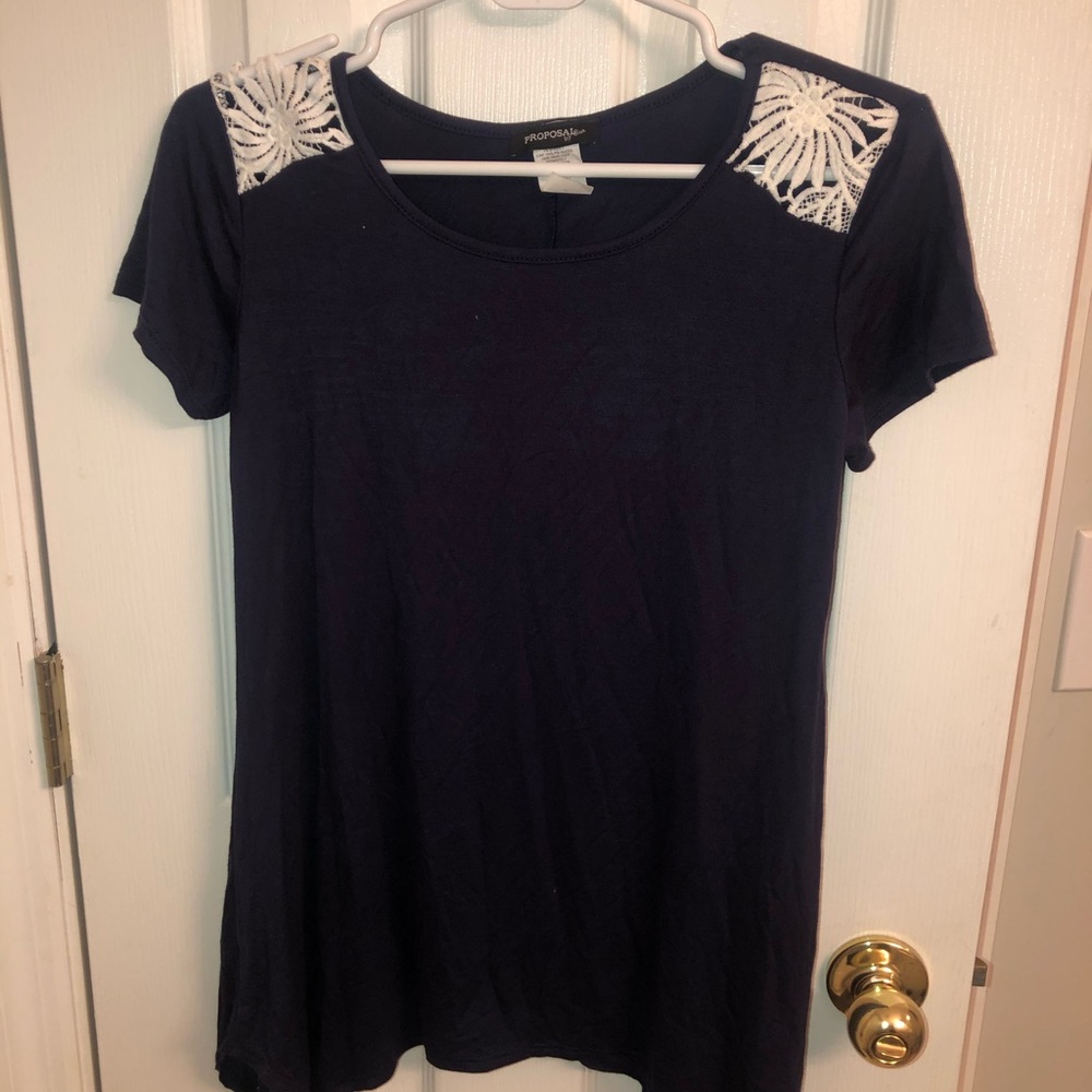 Royal Blue Lace Blouse